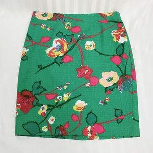 J. Crew Floral Basketweave Pencil Skirt
